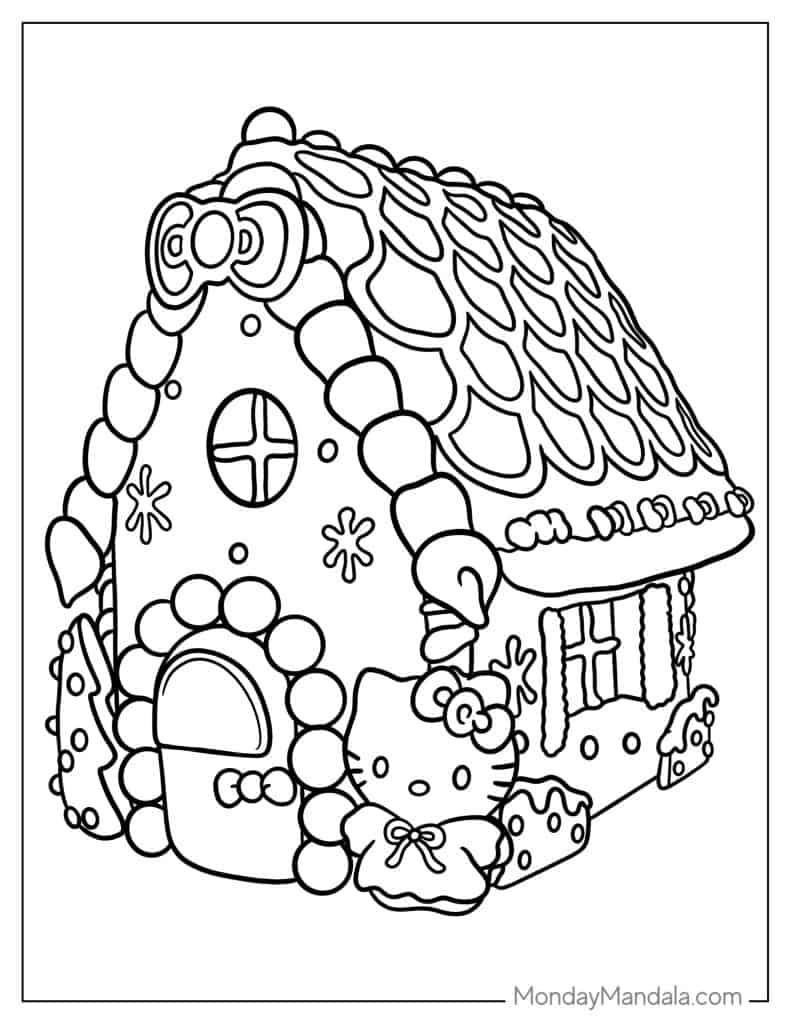 gingerbread house coloring page