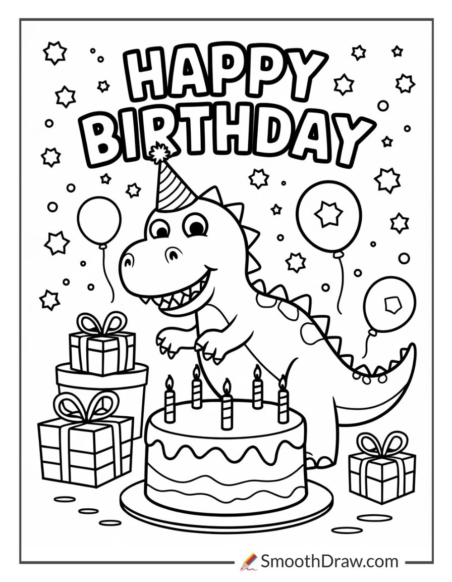 43 Happy Birthday Coloring Pages Smooth Draw