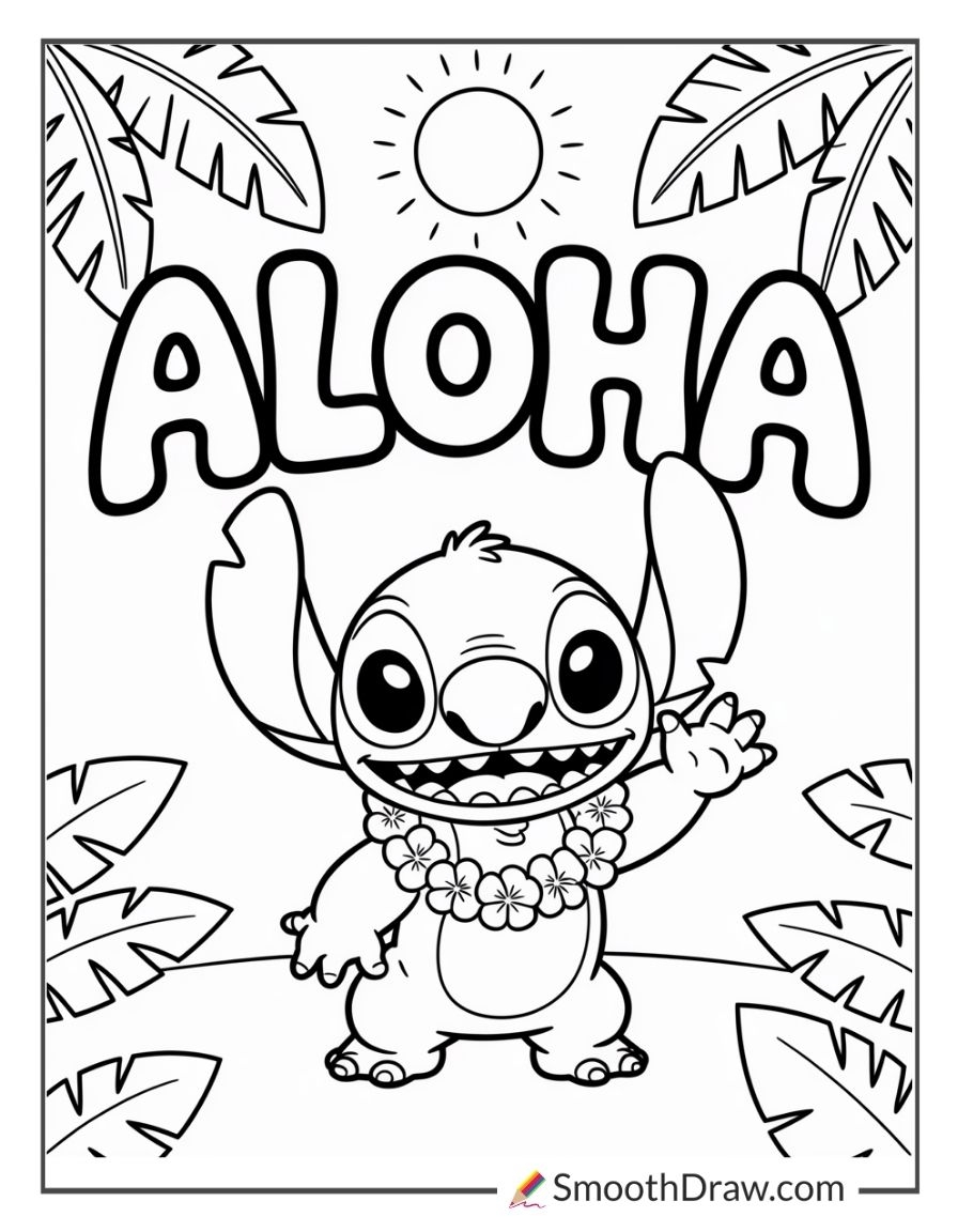 Adorable Cute Stitch Coloring Pages