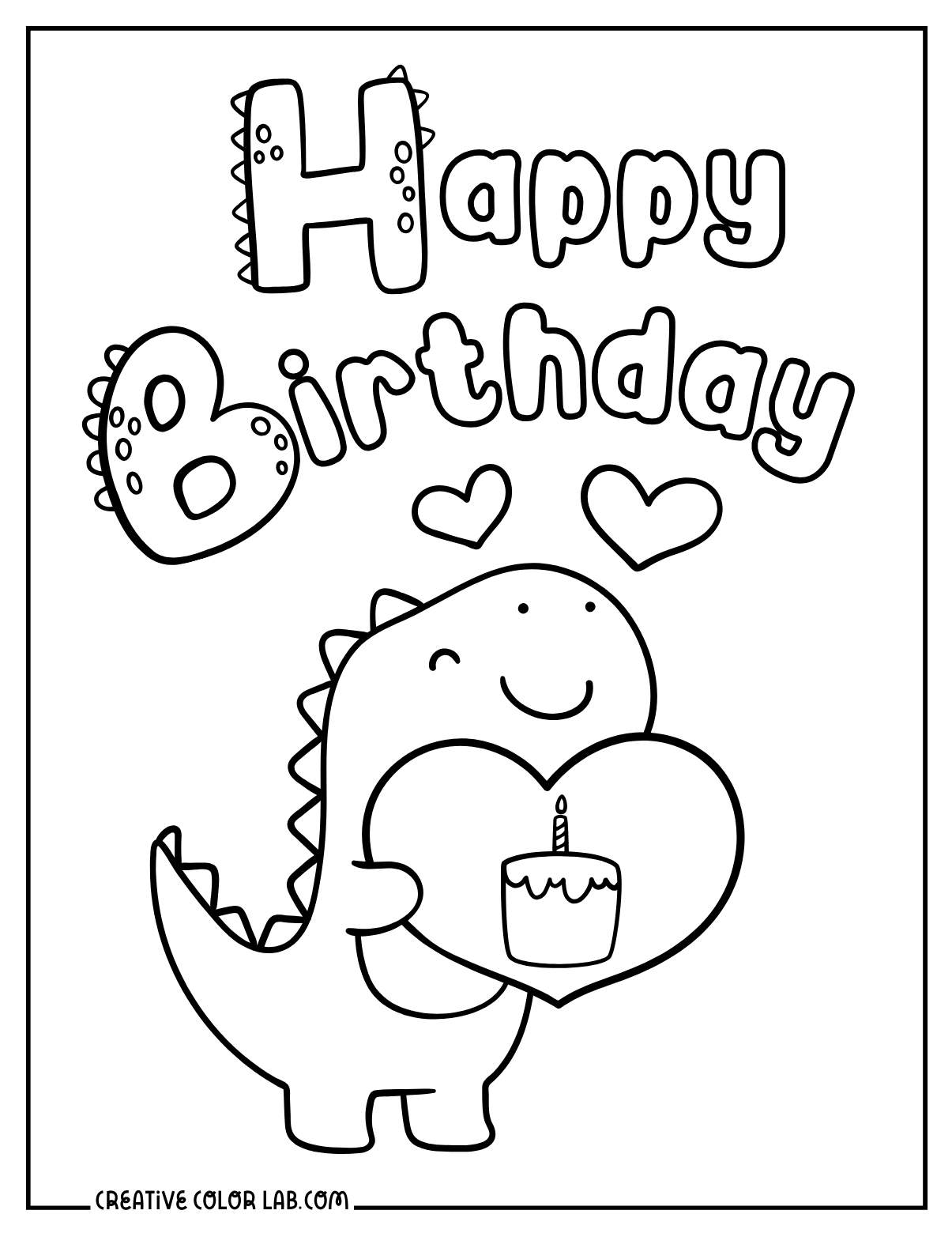 Happy Birthday Coloring Page