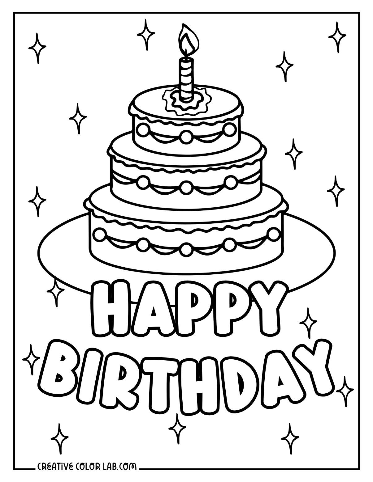 46 Happy Birthday Coloring Pages Free PDF Printables