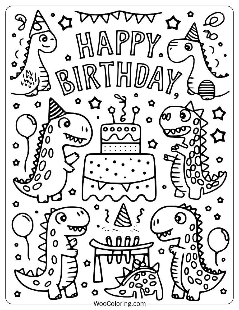 48 Happy Birthday Coloring Pages Free PDF To Print Woo Coloring