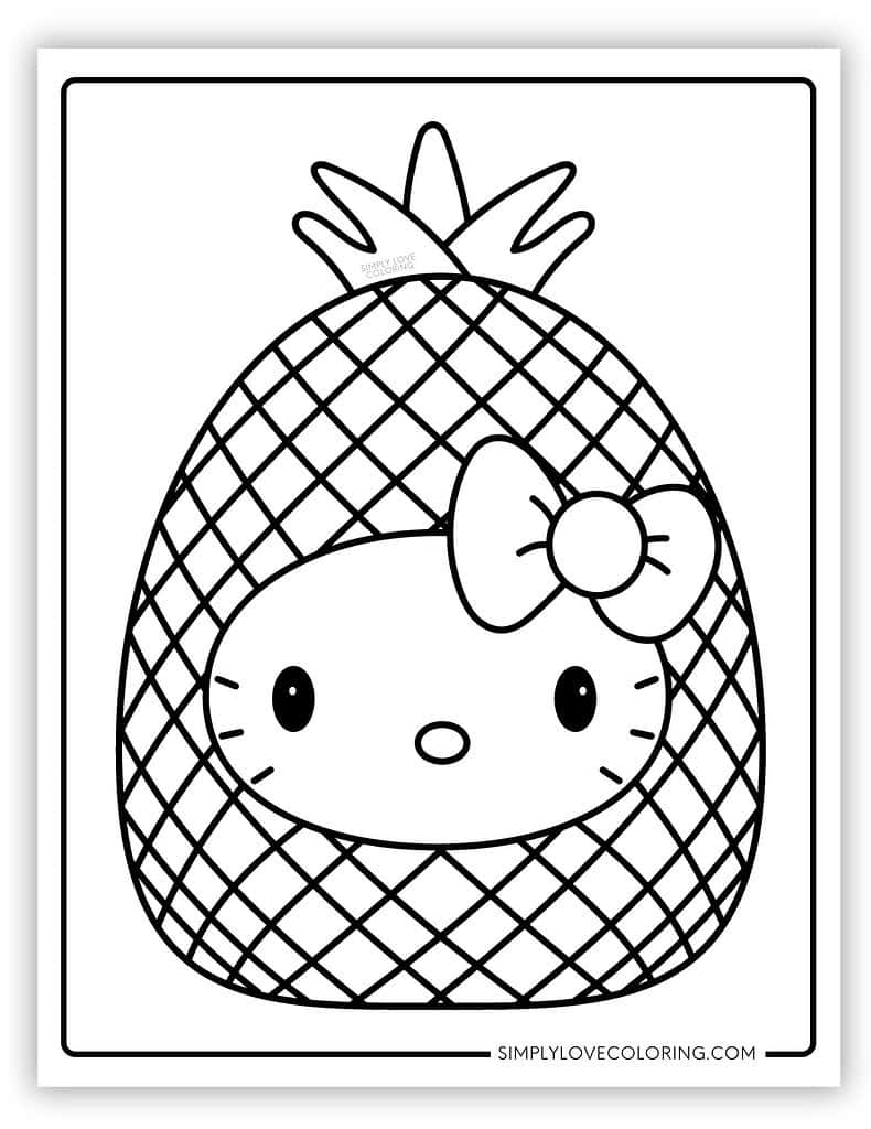 marshmallow hello kitty coloring page