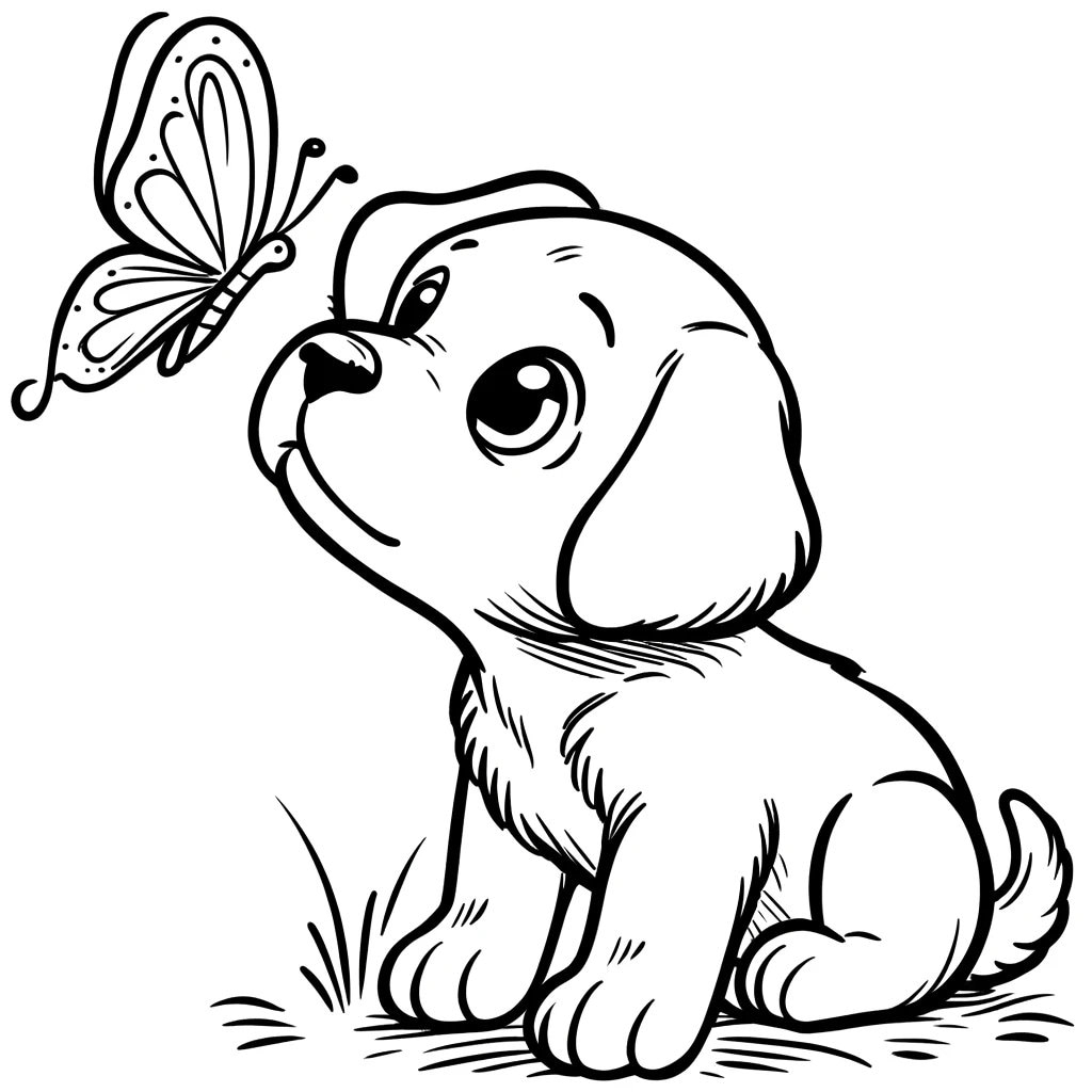 Cute Puppy Dog Coloring Pages