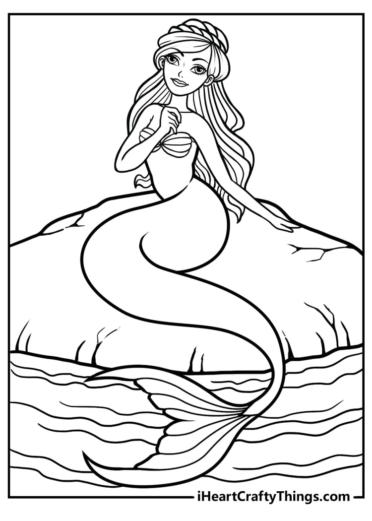mermaid pictures for colouring