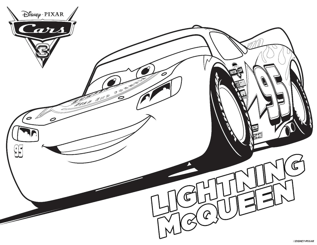 50 Pages Kid s Coloring Printable Pages Car s Lighting Mcqueen Friends Etsy Israel