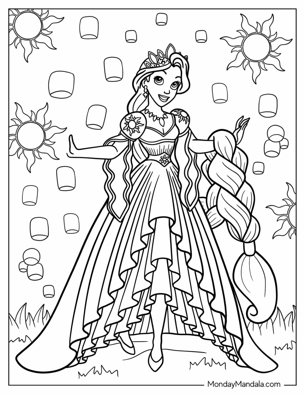 free princess coloring pages printable