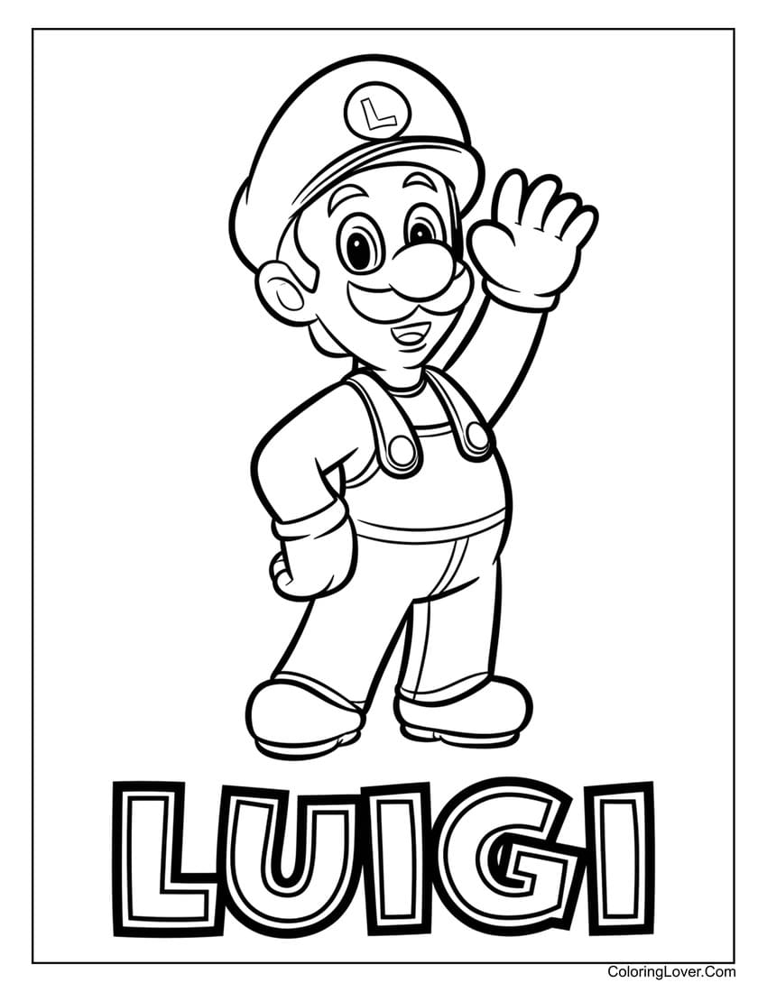 mario luigi colouring pages