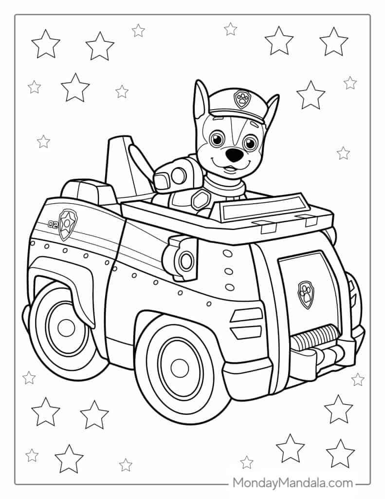 Chase Paw Patrol Coloring Pages