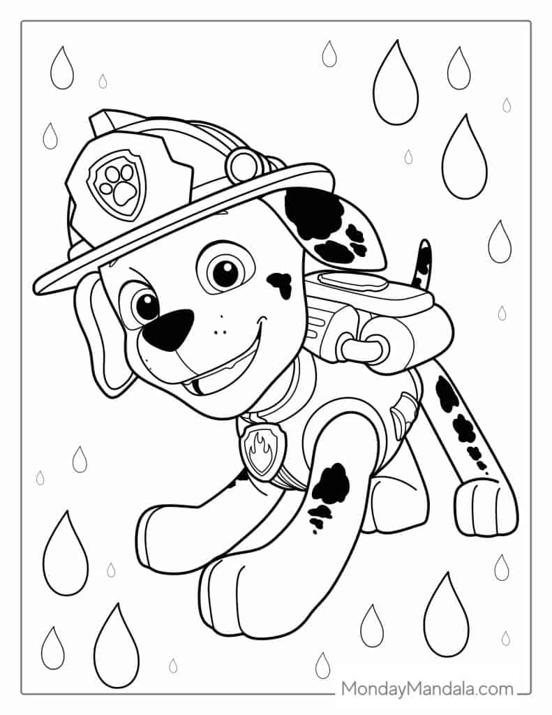 Marshall Paw Patrol Coloring Page