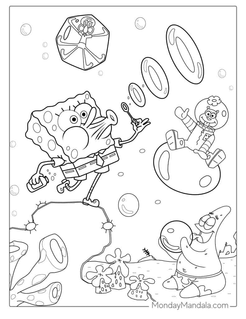 Spongebob Characters Coloring Pages