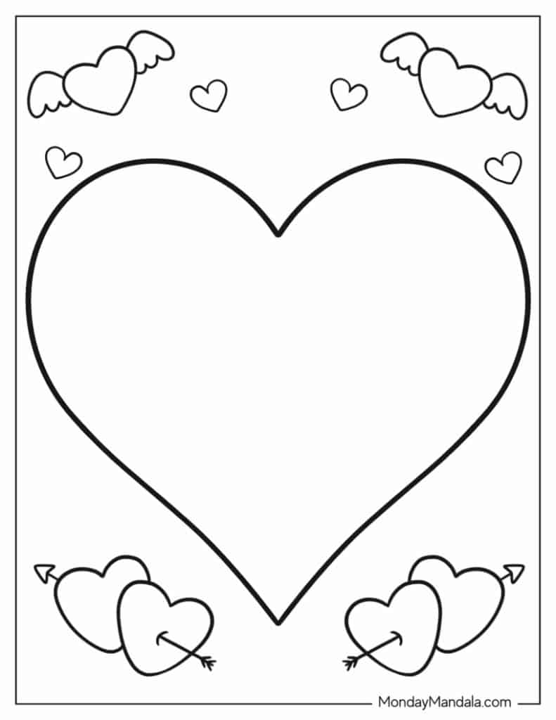 Heart Shape Coloring Pages