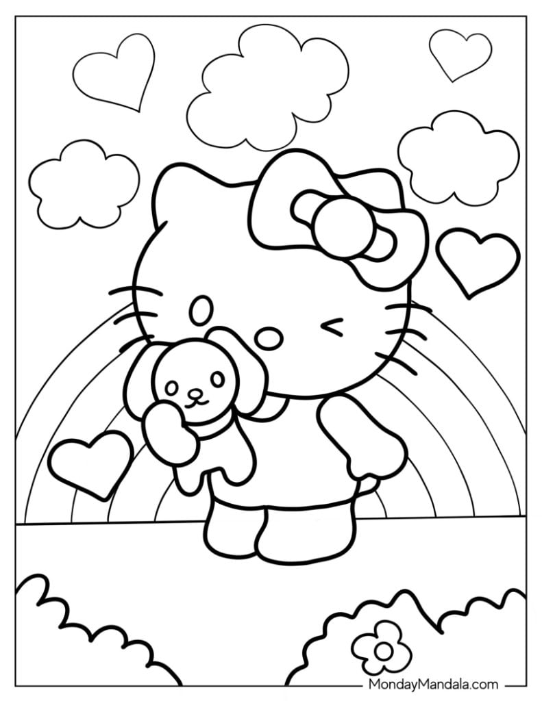 hello kitty color pages printable