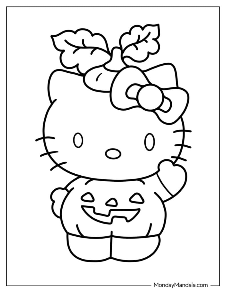 hello kitty coloring pages free