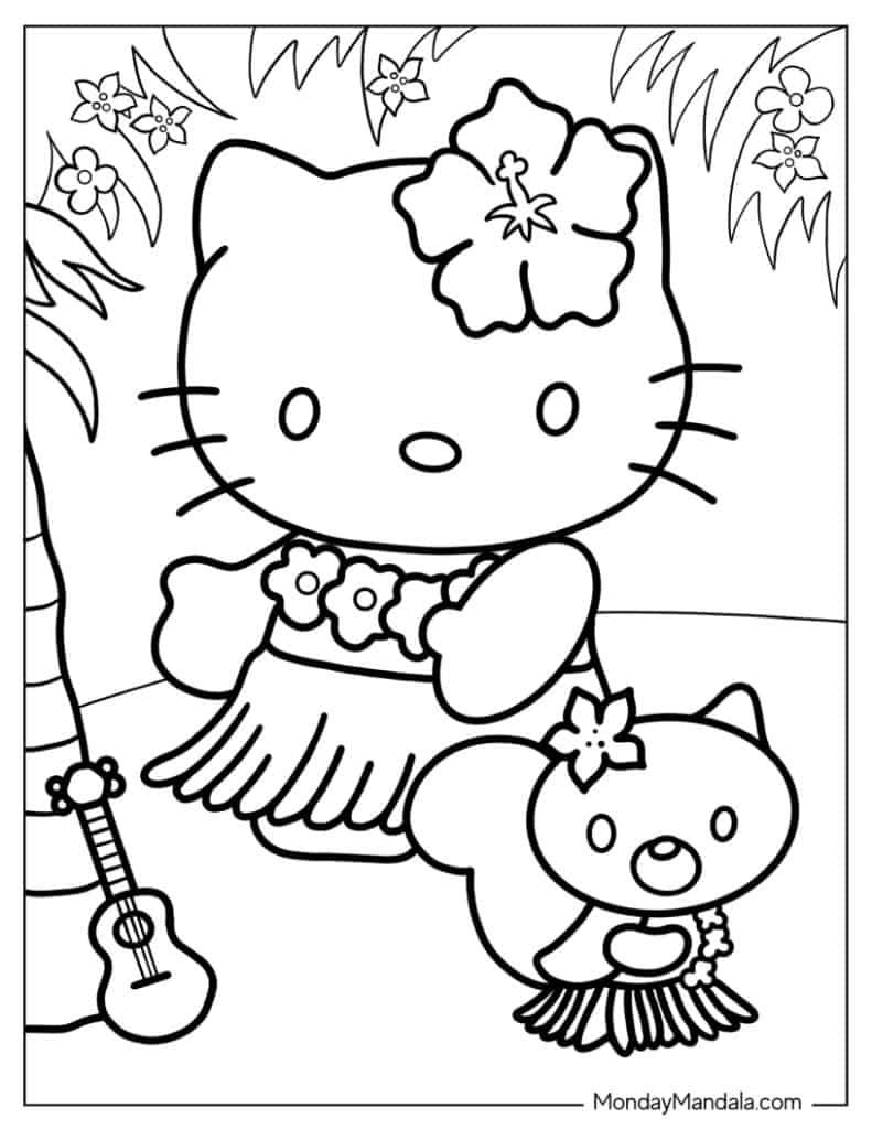 hello kitty free coloring pages