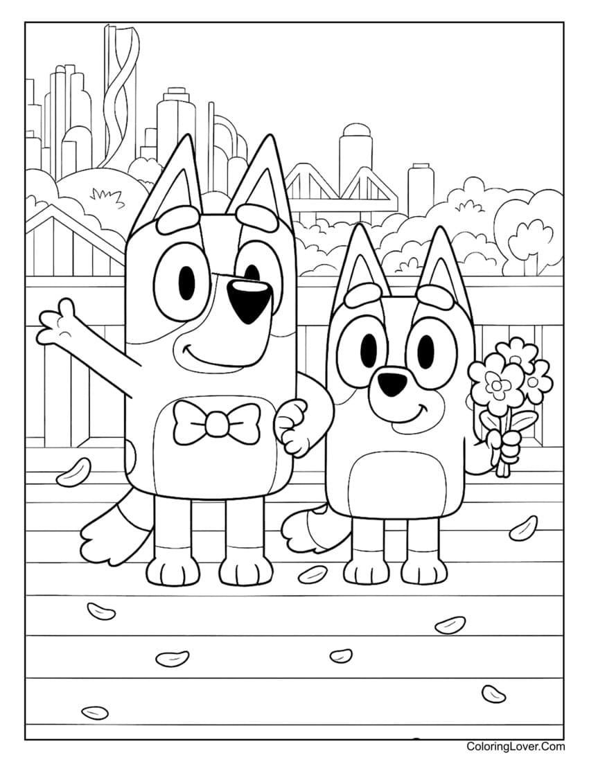 Bluey And Bingo Coloring Pages