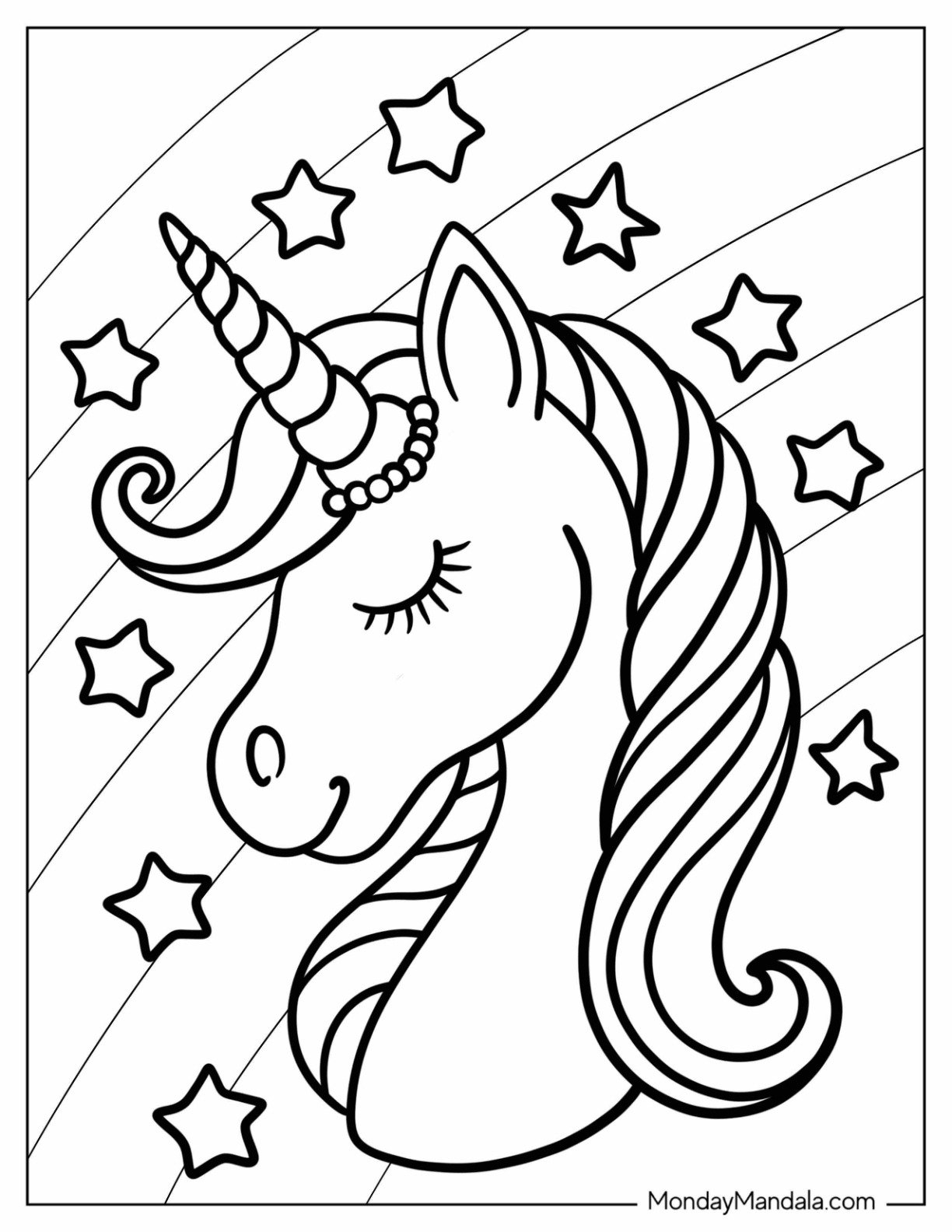 Free Coloring Pages Unicorns