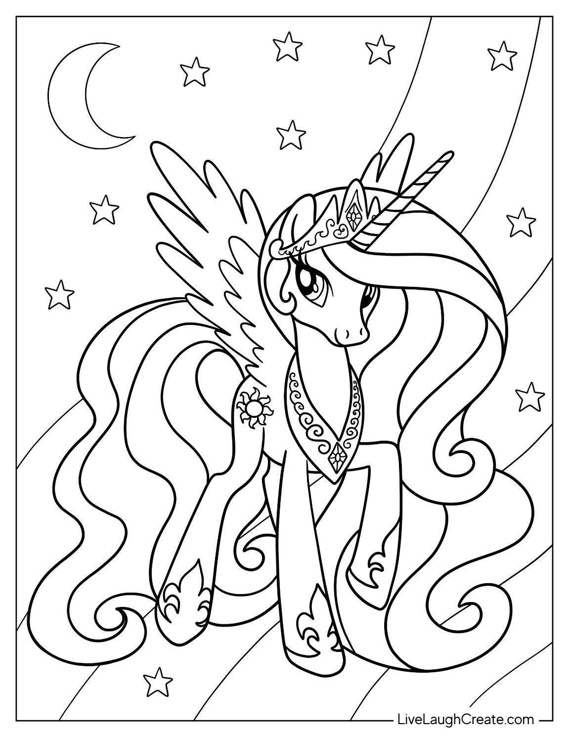unicorn printable coloring pages