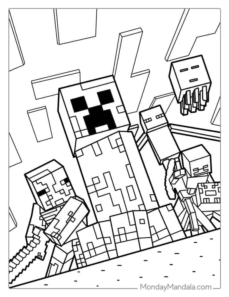 Minecraft Free Coloring Pages