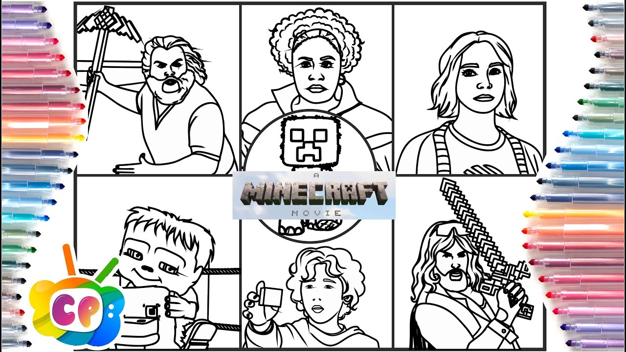 A Minecraft Movie All Characters Coloring Page A Minecraft Movie Minecraft Coloring Pages YouTube