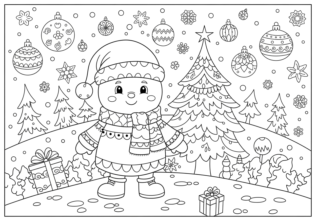 A4 Christmas Colouring Sheet Festive Printable For Kids