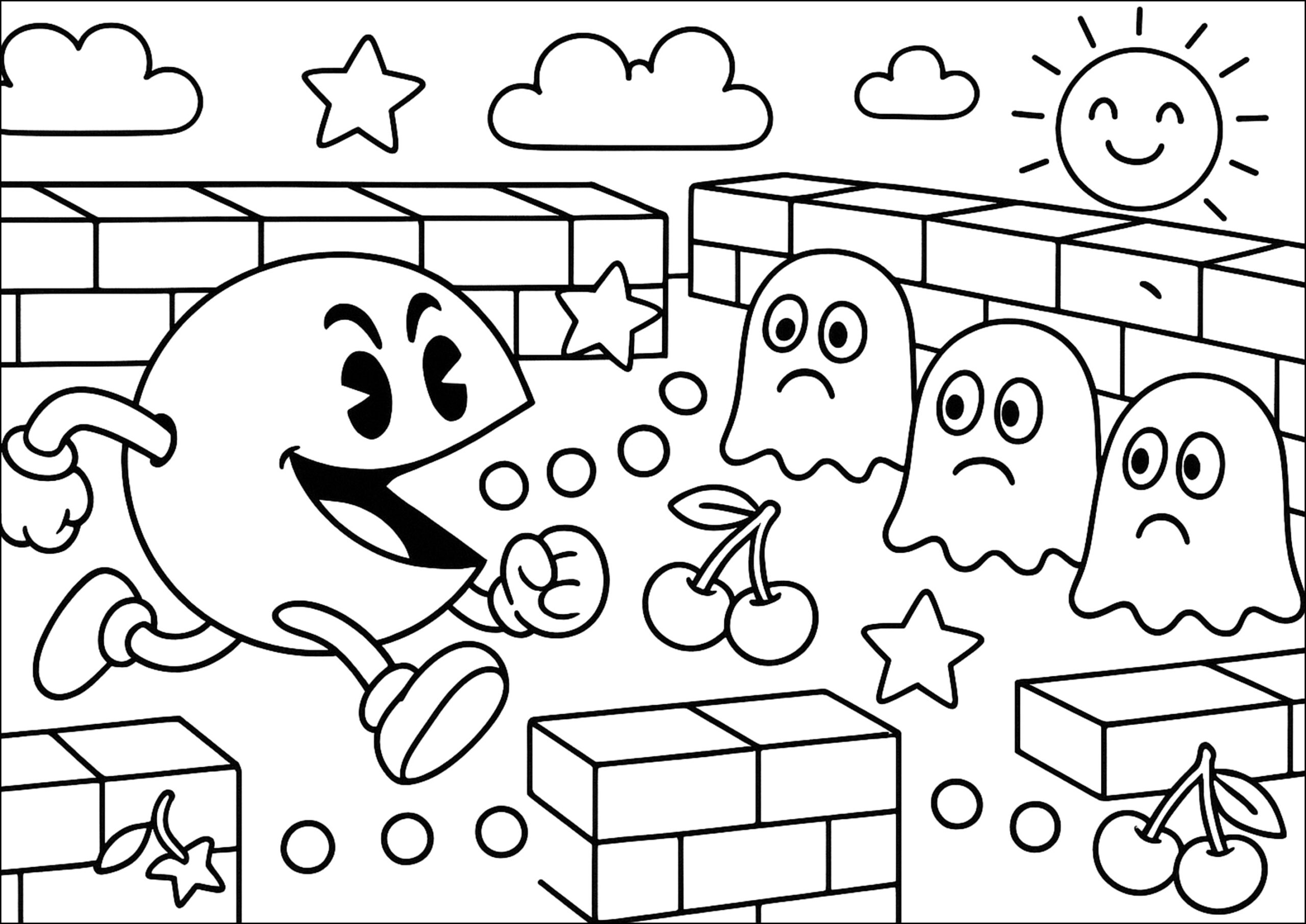 Pac Man Coloring Pages