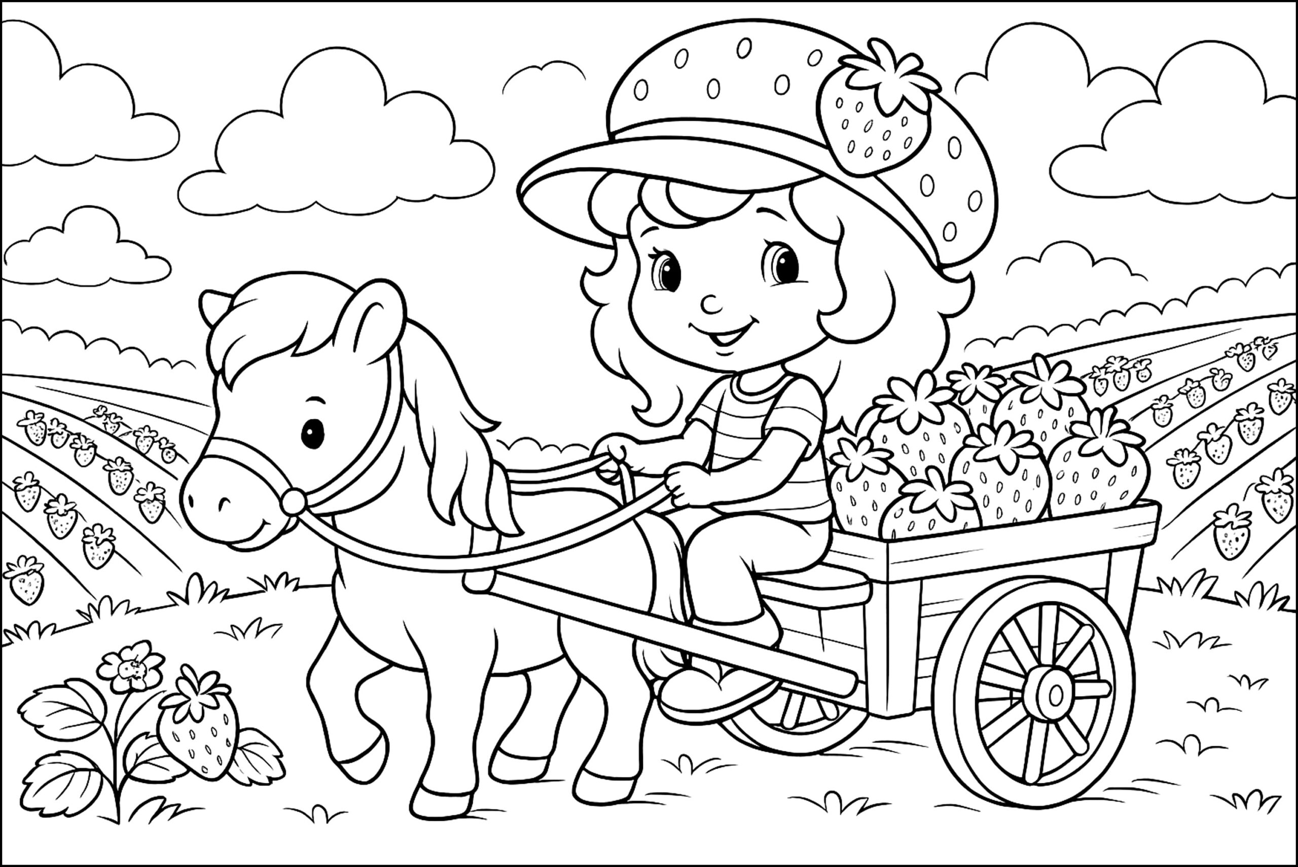 Adventure In The Strawberry Field Strawberry Shortcake Coloring Pages