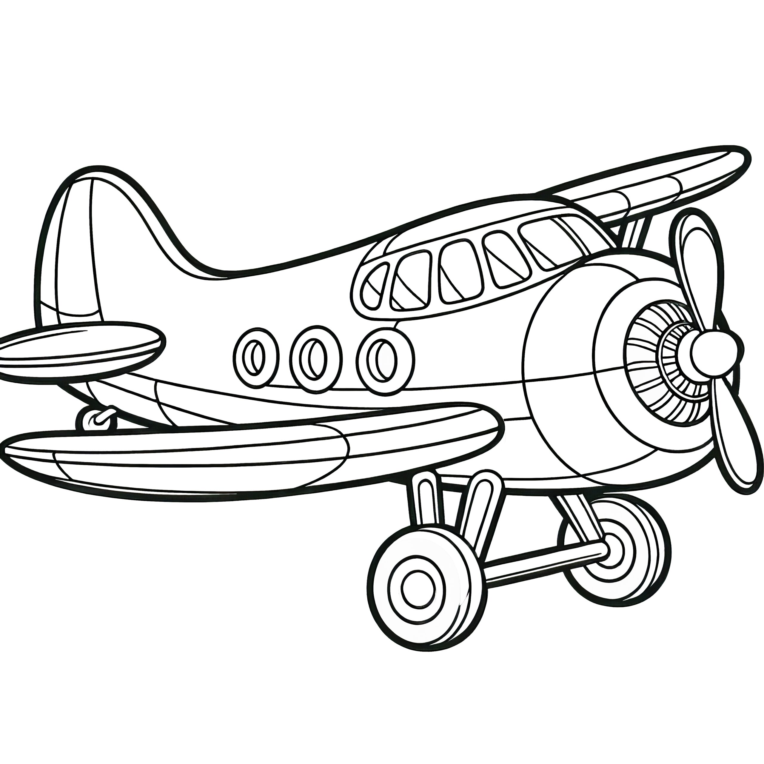 coloring page of an airplane