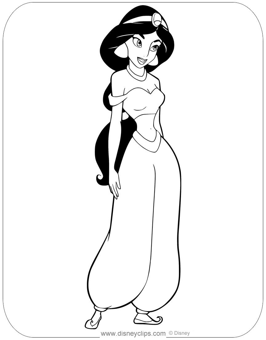 jasmine the princess coloring pages
