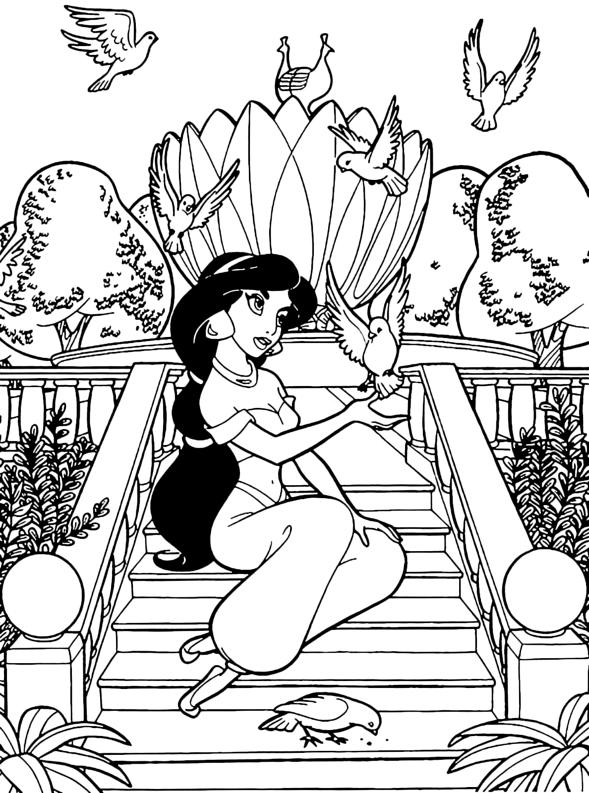 Aladdin Princess Jasmine Feeds The Doves