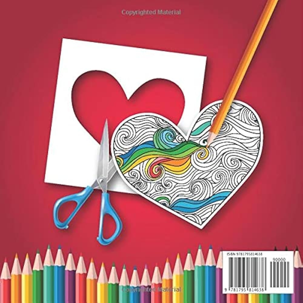 Amazon Be My Valentine Coloring Book Of Hearts 40 Mindful Heart Shaped Color And Cut Out Wave Patterns And Floral Designs 9781795814638 Markovka Markovka Books