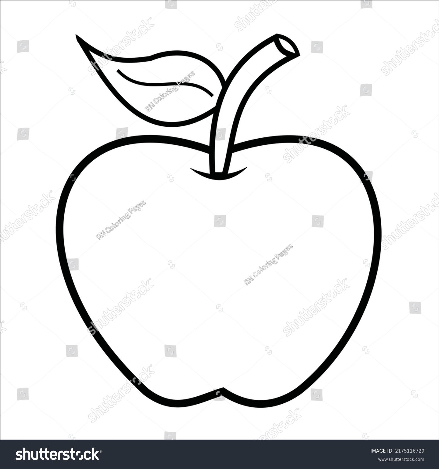 Apple Fruit Coloring Page
