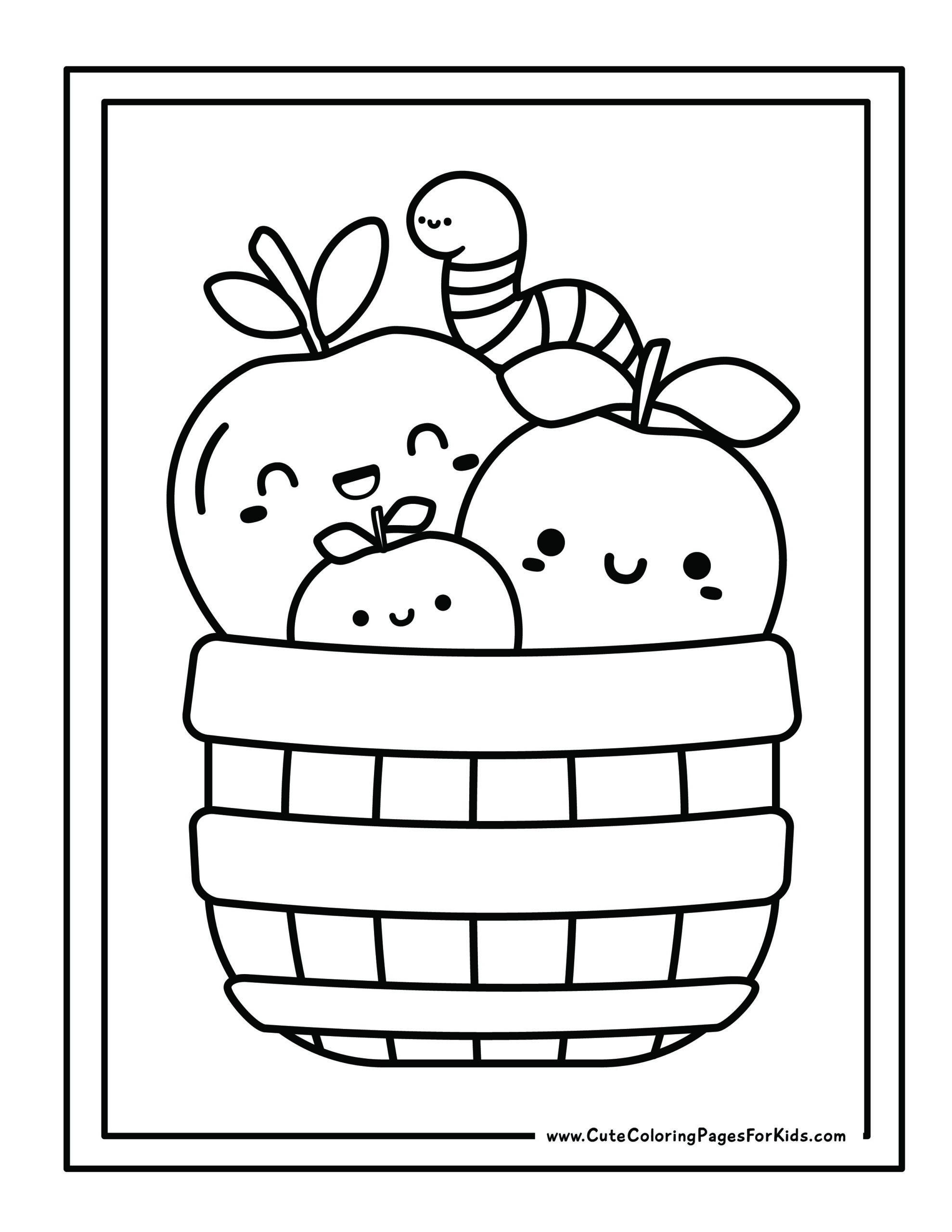 Apple Coloring Pages Kids