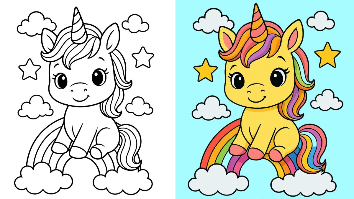 Cute Unicorn Coloring Pages