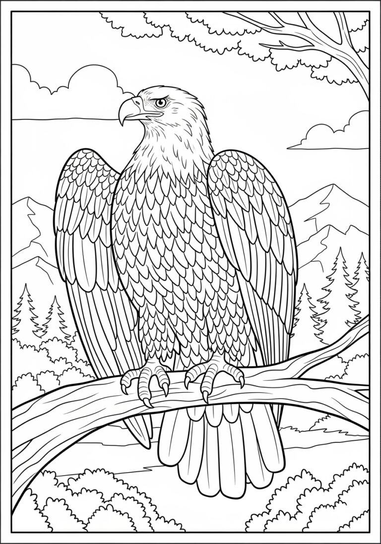 Bald Eagle Color Page Free Printable For Kids Bald Eagle Color Page Free Printable For Kids
