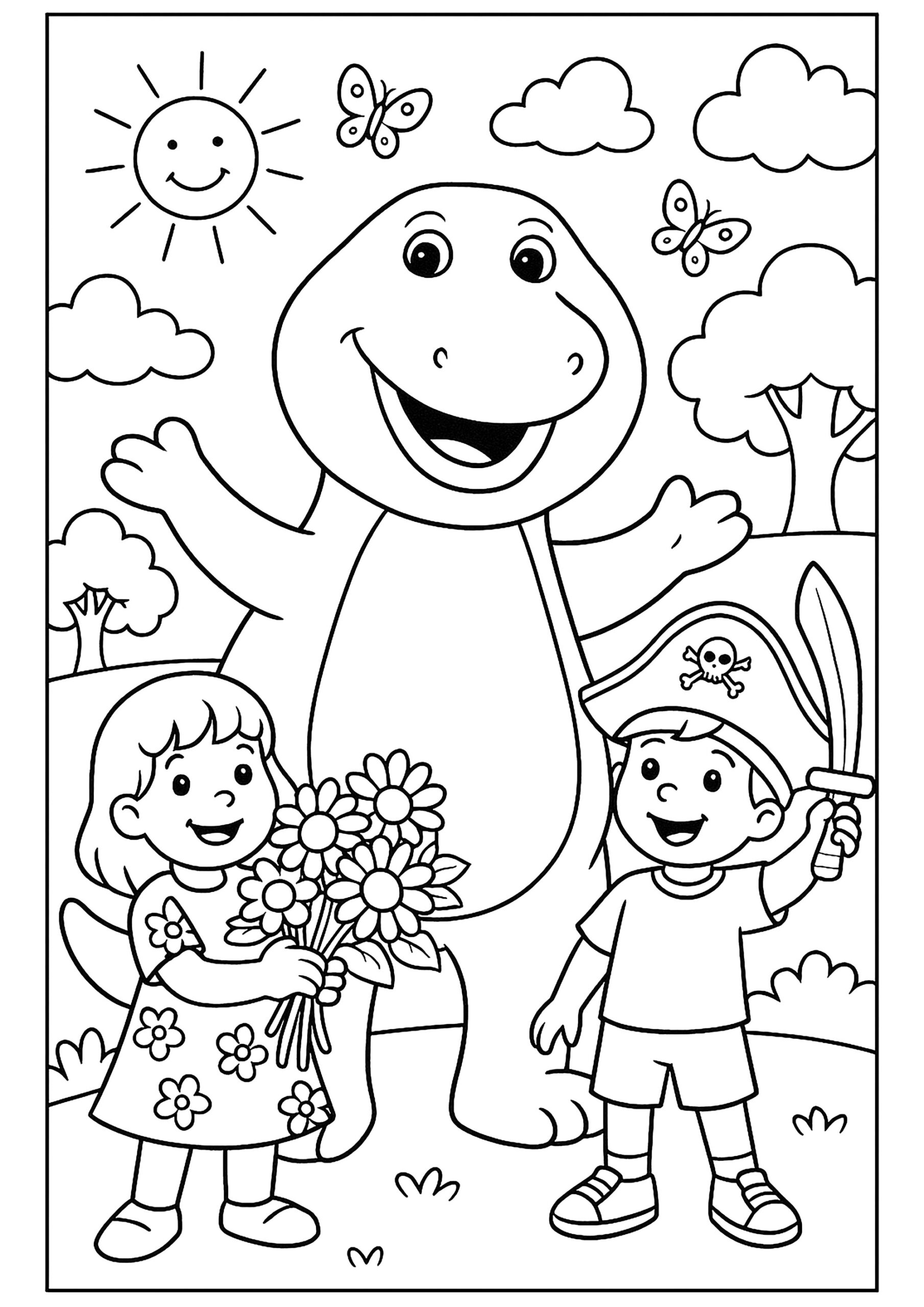 Barney And Friends Coloring Pages