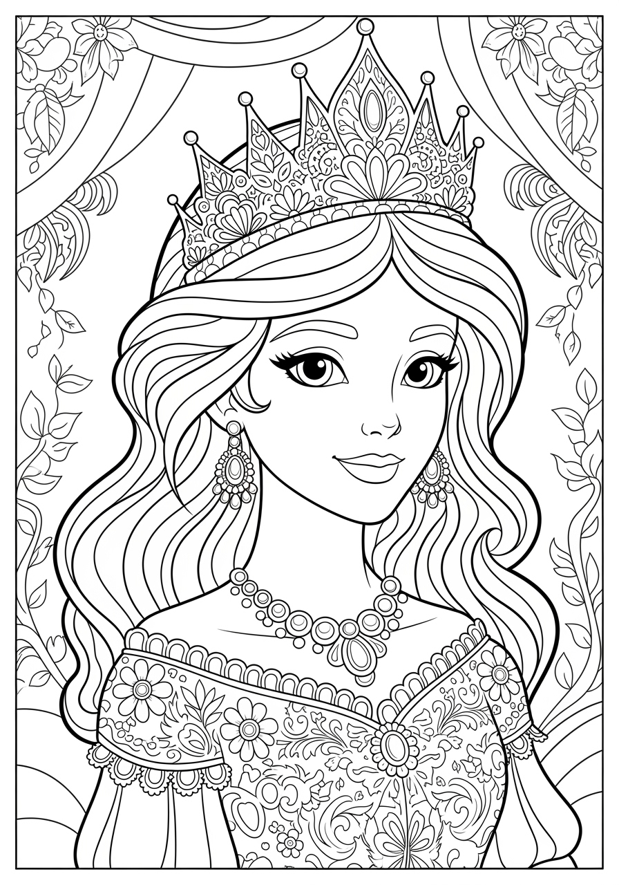 princess colouring pages printable