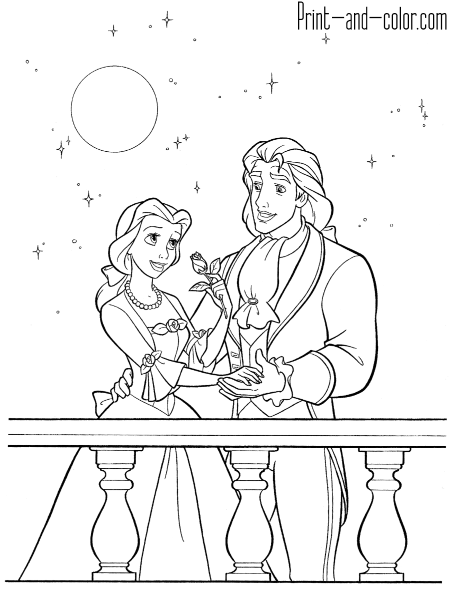 Beauty And The Beast Coloring Pages Print And Color