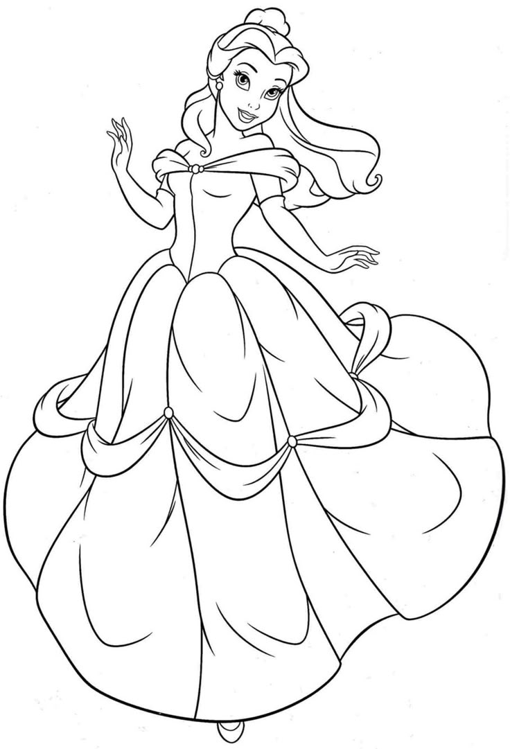 Coloring Pages Disney Princess Belle