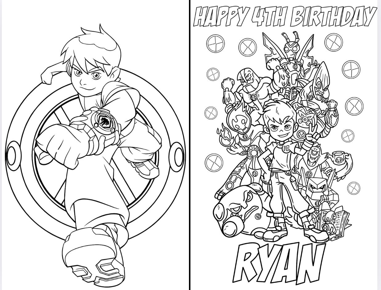 Ben 10 Coloring Book Etsy Ben 10 Coloring Book Etsy