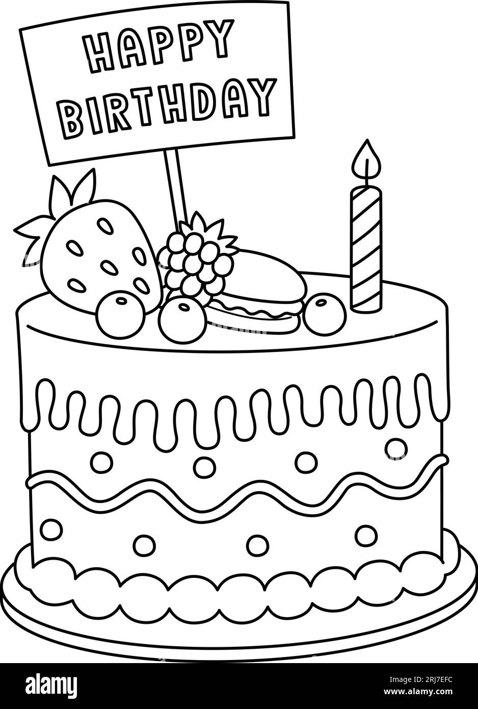 Colouring Pages Birthday Cake