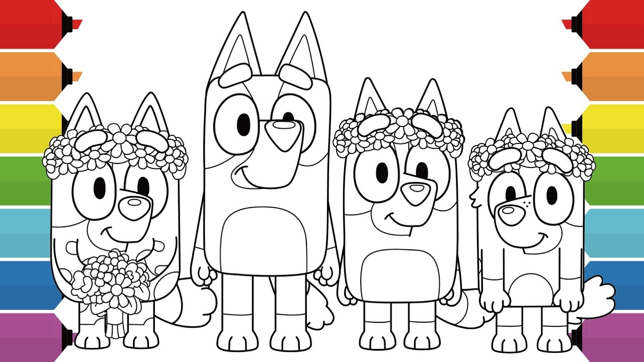 Bluey Friends Coloring Pages Bluey Bingo Muffin Socks YouTube