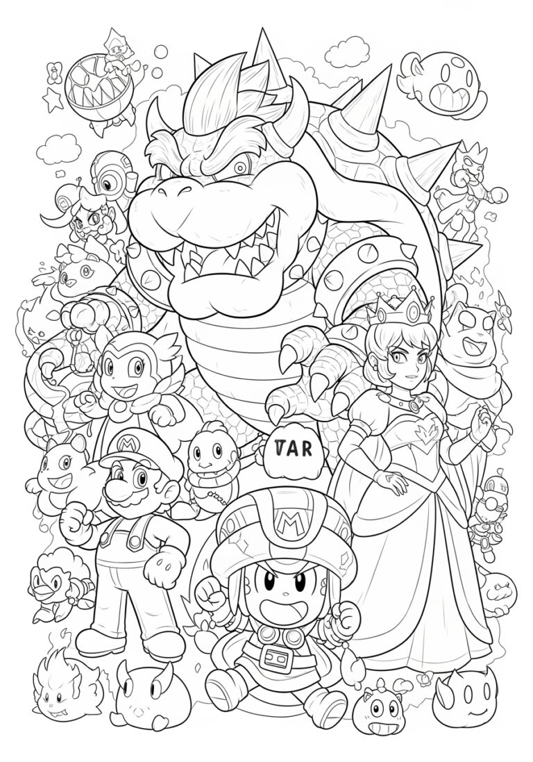 Bowser Mario Coloring Page Printable Fun For Kids