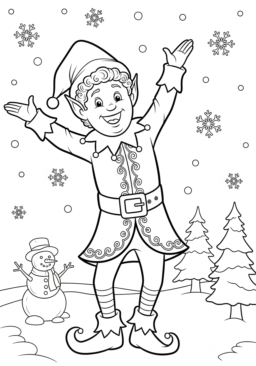 Buddy The Elf Coloring Page Festive Printable Fun