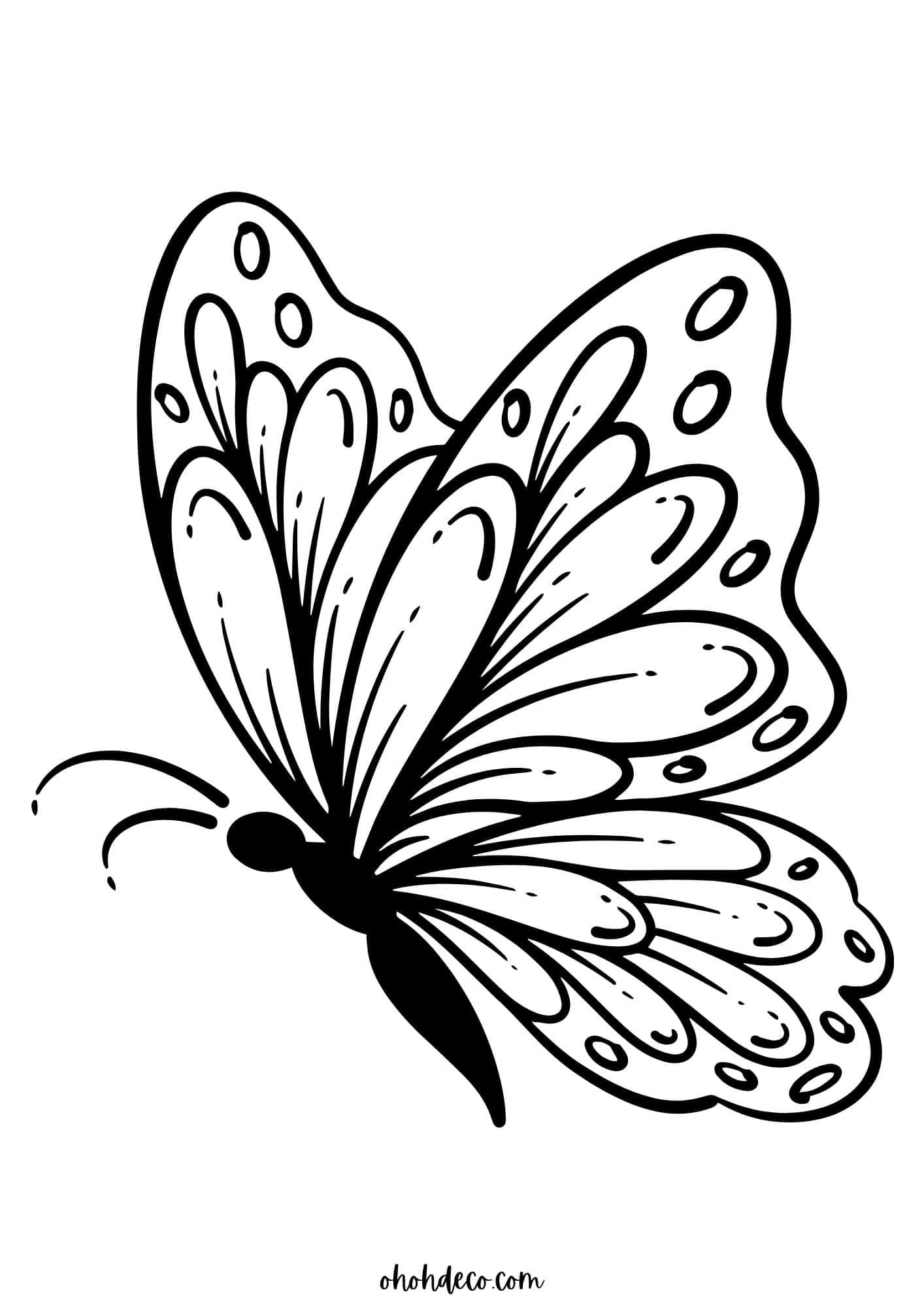 Butterfly coloring sheet kid 3 Ohoh Deco