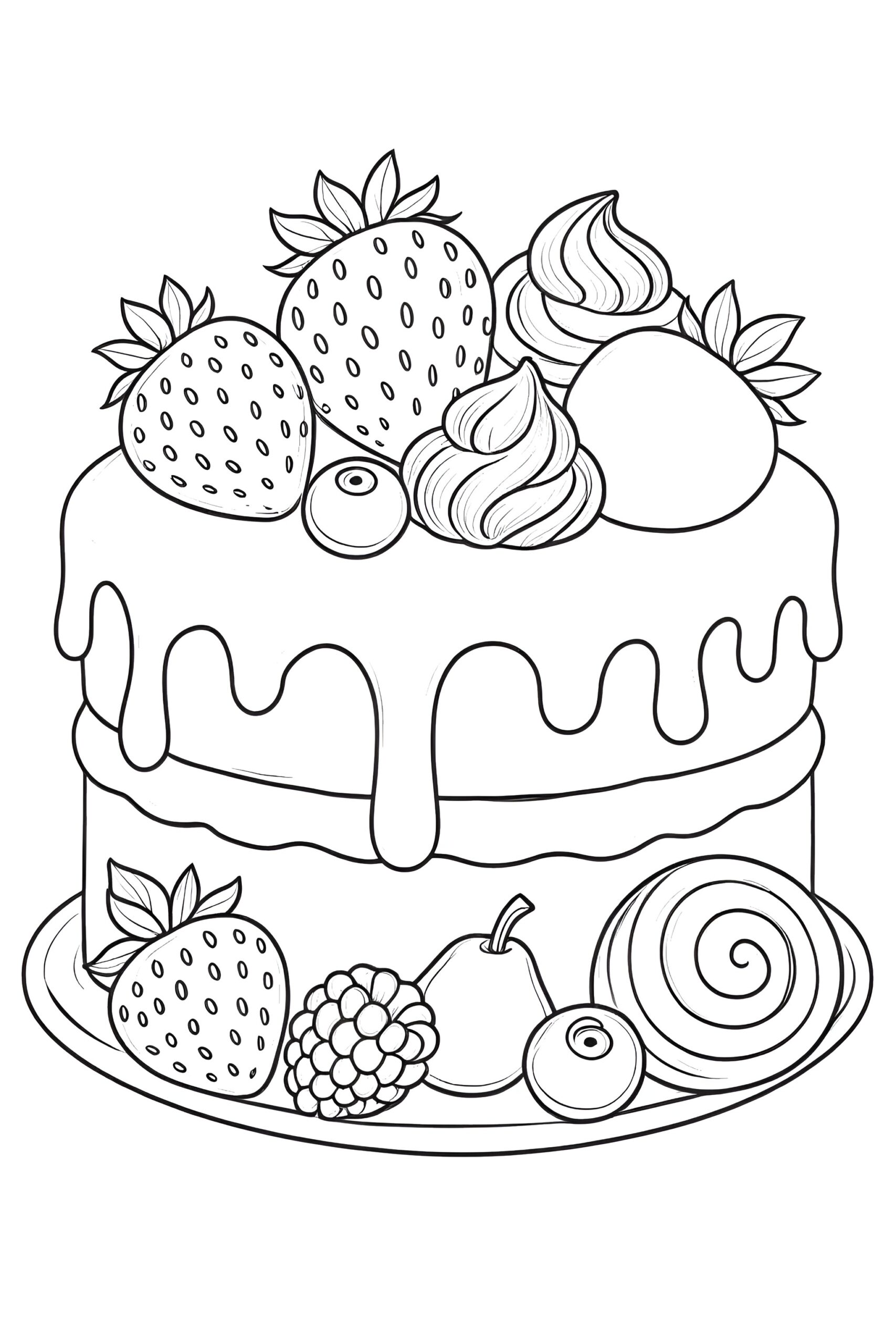 Cake Colouring In Pages