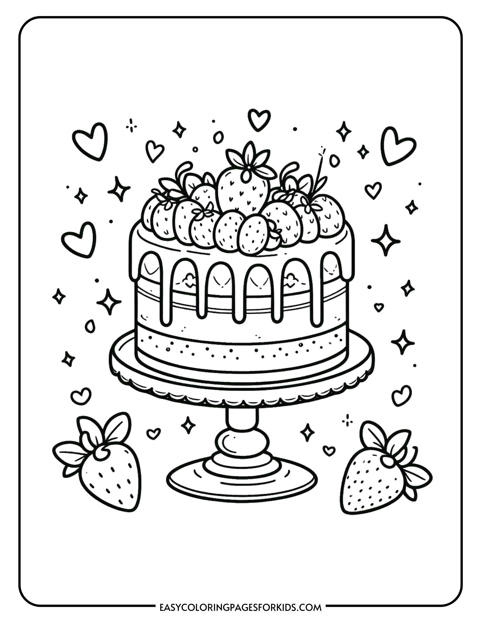 birthday cake coloring page