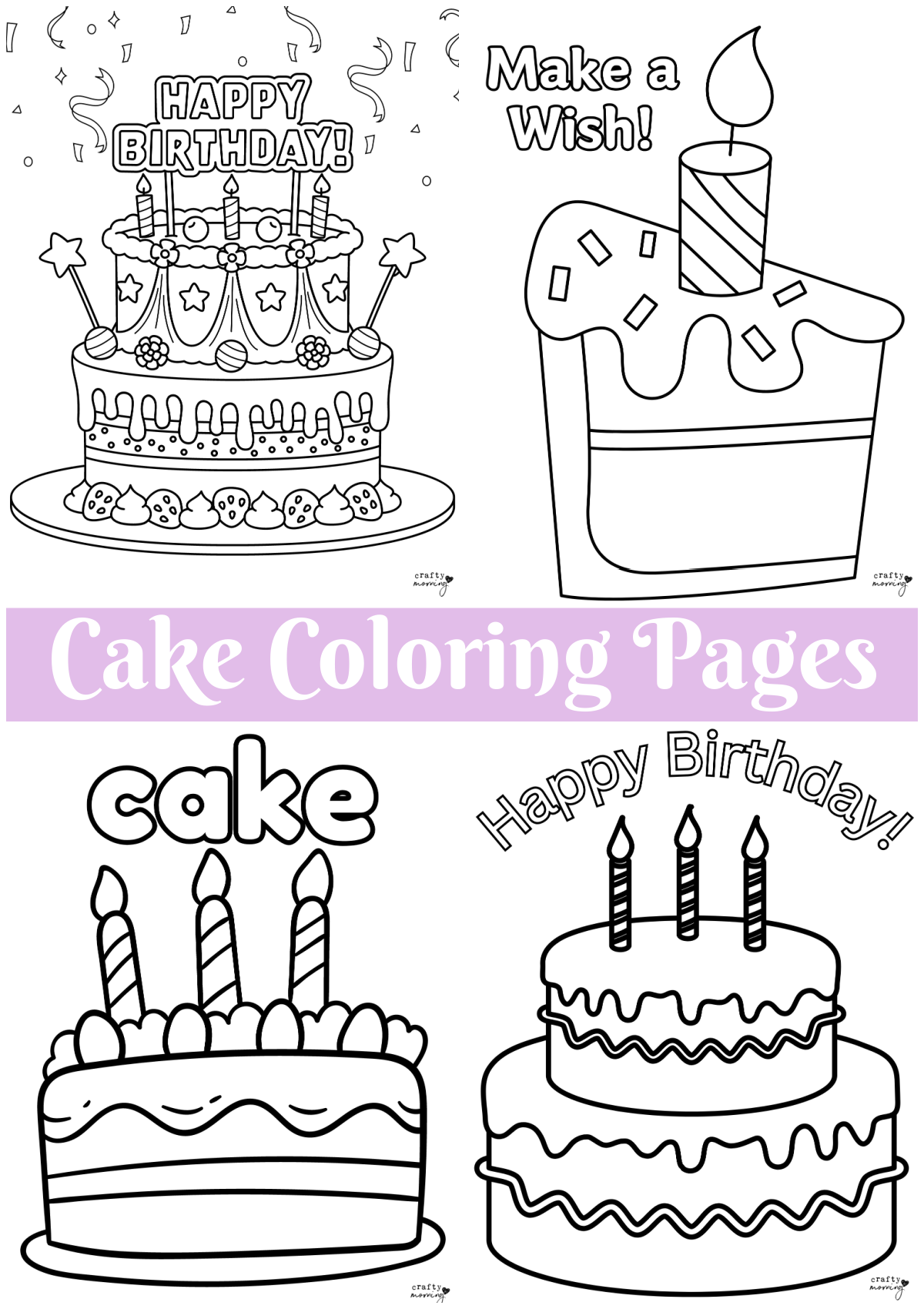 Birthday Cake Template To Color