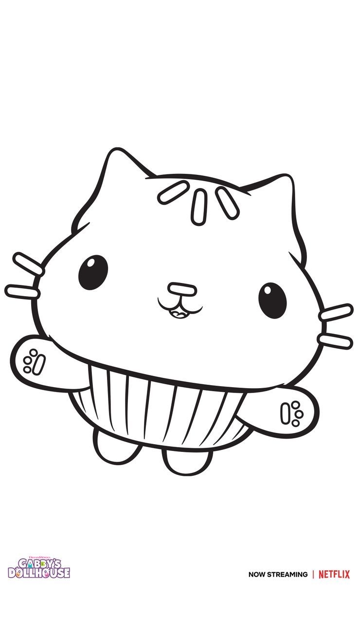Cakey Coloring Page GABBY S DOLLHOUSE Kitten Birthday Party Kitten Party Kitten Birthday Cat Coloring Page Coloring Pages Doll House