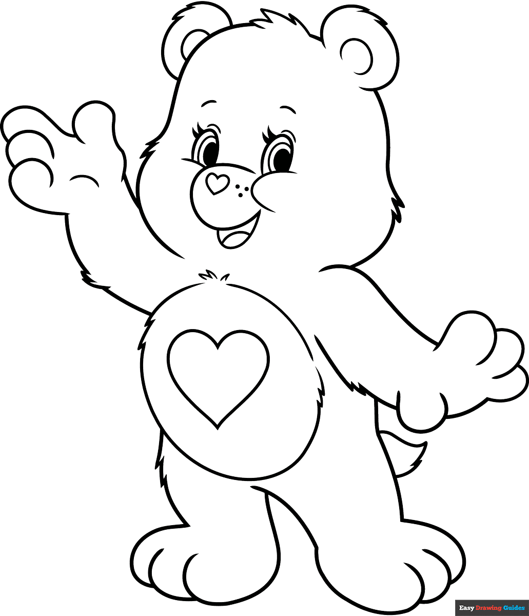 Care Bear Coloring Page Easy Drawing Guides